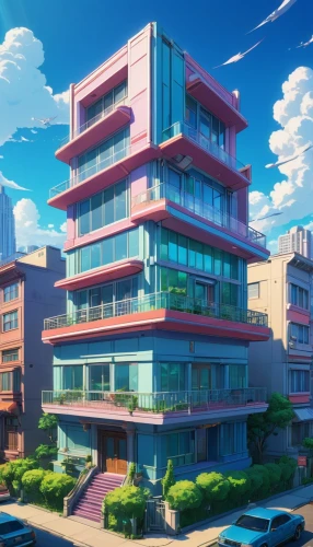 apartment block,sky apartment,apartment building,apartment complex,an apartment,apartment house,wakanohana,aqua studio,apartments,gakuen,ideon,zoku,ekonomou,aoyama,apartment blocks,kotoko,residential,machico,nadesico,aniplex,Illustration,Japanese style,Japanese Style 03