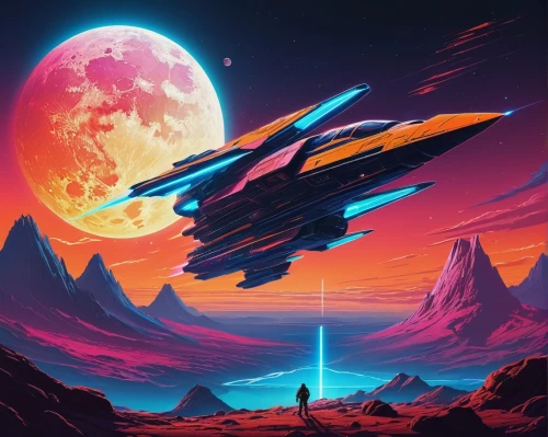 gradius,space art,space ships,meteor,futuristic landscape,extrasolar,space voyage,starlink,sci fiction illustration,vulcania,homeworld,rocinante,sci - fi,trek,planetrx,beautiful wallpaper,scifi,spaceships,synth,starship,Conceptual Art,Sci-Fi,Sci-Fi 12