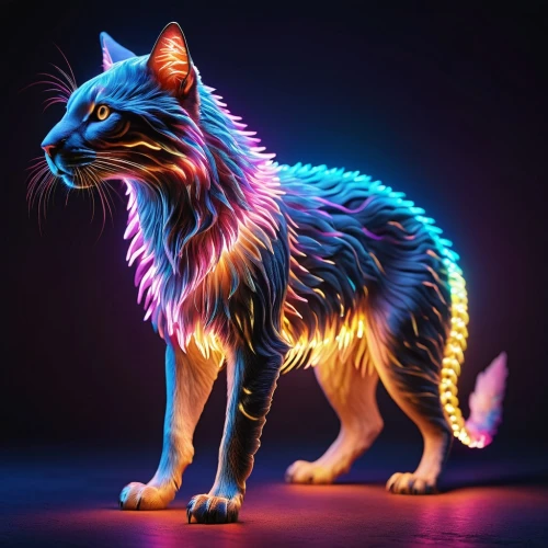 neon body painting,bubastis,fantasy animal,cat vector,felino,thunderclan,garrison,lumo,melanism,fireheart,riverclan,jayfeather,barghuti,breed cat,light fur,chimera,fenrir,vencat,firecat,patronus,Photography,General,Realistic