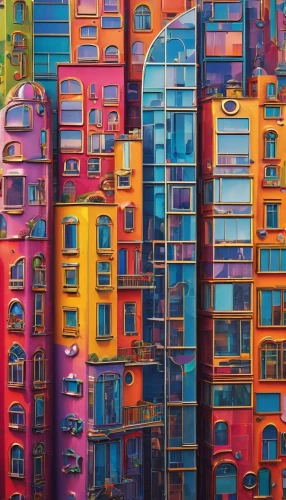 colorful city,colorful facade,barcelona,hanging houses,apartment blocks,city blocks,urban towers,colorful glass,apartment block,kaleidoscape,bcn,condos,tetris,row of windows,apartment buildings,blocks of houses,apartment building,tel aviv,density,apartments,Photography,Fashion Photography,Fashion Photography 24