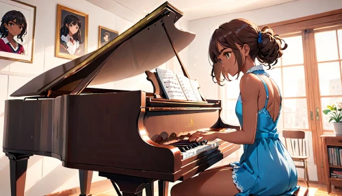 cute girl playing piano,pianist,piano lesson,play piano,piano,piano player,concerto for piano,pianoforte,pianistic,melody,playing room,piano keyboard,miku maekawa,grand piano,euphonious,the piano,iris on piano,melodious,piano notes,pianet,Anime,Anime,General