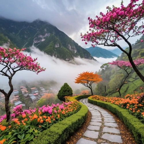 the valley of flowers,splendor of flowers,mountain flowers,south korea,beautiful landscape,mountain flower,mountain landscape,nature landscape,huangshan mountains,flower garden,nature wallpaper,japan landscape,mountainous landscape,huangshan,landscape nature,sea of flowers,hiking path,flower field,beautiful japan,vegetables landscape,Photography,General,Realistic