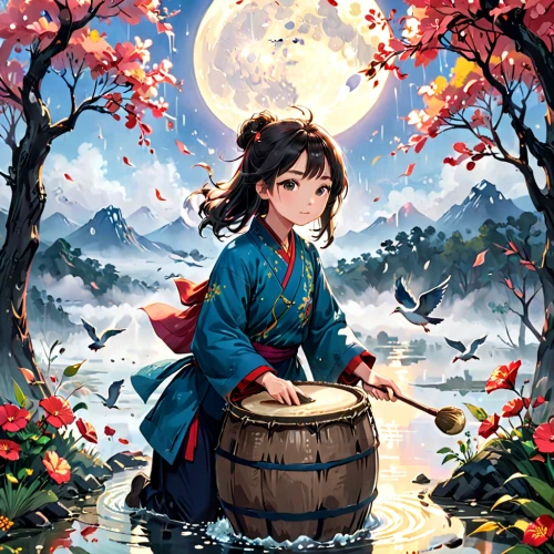 longmei,chuseok,inuyasha,hanfu,maoyuan,kumiko,zhiyuan,yongmei,komachi,geisha girl,yuexiu,guqin,japanese sakura background,mulan,haibei,yanmei,hanami,hanbok,taiko,geisha,Anime,Anime,General