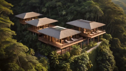 floating huts,house in mountains,house in the mountains,eco hotel,cube stilt houses,timber house,stilt house,asian architecture,tree house hotel,house in the forest,chalet,stilt houses,tropical house,rwanda,borneo,holiday villa,tigers nest,dunes house,3d rendering,eco-construction,Photography,General,Natural