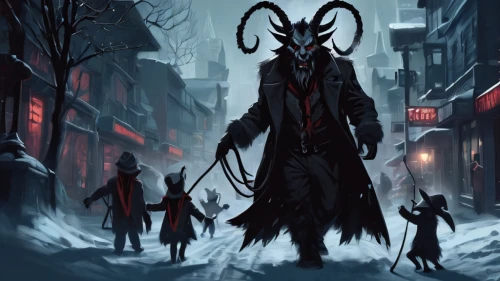 krampus,shinigami,the pied piper of hamelin,grimm reaper,daemon,concept art,massively multiplayer online role-playing game,scythe,game illustration,sci fiction illustration,christmas carol,background image,devil's walkingstick,devil,lamplighter,slender,oryx,sleepwalker,overcoat,spawn,Conceptual Art,Fantasy,Fantasy 02