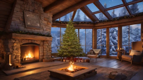 christmas fireplace,fire place,warm and cozy,winter house,fireplace,christmas landscape,the cabin in the mountains,christmas room,log fire,winter window,log cabin,christmas scene,chalet,nordic christmas,warmth,fireplaces,wood stove,fireside,beautiful home,winter wonderland,Photography,General,Natural