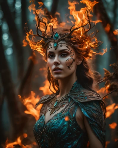 the enchantress,fire siren,fire dancer,fire angel,dryad,flame spirit,fantasy woman,sorceress,burning hair,fire artist,warrior woman,firethorn,fire and water,flame of fire,fantasy portrait,firedancer,fiery,fire dance,fire heart,fae