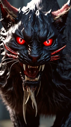 cheshire,black dragon,snarling,barong,head of panther,canis panther,krampus,werewolf,devil,fire red eyes,cat warrior,tasmanian devil,panther,red eyes,werewolves,wildcat,goki,demon,breed cat,haunebu