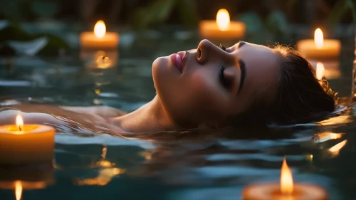 candlelights,immersed,burning candles,candlelight,candle light,romantic night,floating on the river,bath oil,spa,water lotus,relaxation,submerged,tea-lights,in water,tea lights,aromatherapy,flotation,fire and water,romantic look,romantic scene,Photography,General,Fantasy