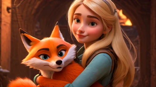 cute fox,adorable fox,garden-fox tail,child fox,little fox,foxes,a fox,fox,red fox,redfox,tangled,fox hunting,fairy tale icons,orange,hug,fairy tale character,animal film,disney character,foxtail,cute cartoon image,Illustration,Children,Children 01