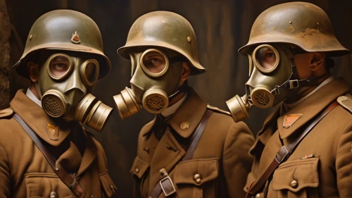 poison gas,respirators,civil defense,respirator,gas mask,chemical disaster exercise,miners,atomic age,steel helmet,chernobyl,german helmet,troop,fallout shelter,contamination,acetylene,soldiers,ventilation mask,world war 1,french foreign legion,the pandemic,Photography,General,Cinematic