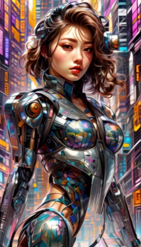 cyberpunk,cyborg,futuristic,sci fiction illustration,biomechanical,cybernetics,cyber,cyberspace,digiart,ai,dystopia,scifi,augmented,world digital painting,mecha,metropolis,artificial intelligence,fantasy woman,female warrior,pixel cells