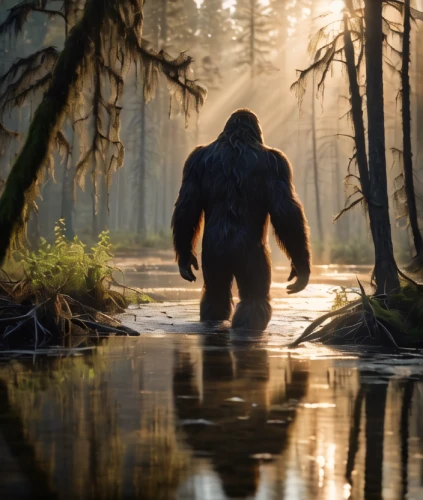 kong,king kong,silverback,gorilla,tarzan,great apes,ape,giant,forest man,wolfman,giant schirmling,neanderthal,national geographic,yeti,concept art,forest animal,human evolution,environmental sin,mammoth,digital compositing,Photography,General,Fantasy