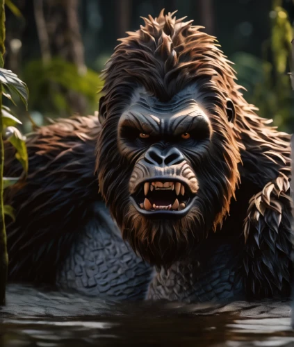 kong,king kong,gorilla,yeti,grizzlies,ape,grizzly,wolfman,tarzan,forest king lion,werewolf,great bear,snarling,bear kamchatka,werewolves,anthropomorphized animals,roaring,ursa,barong,silverback,Photography,General,Fantasy