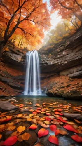 fall landscape,autumn landscape,autumn scenery,autumn background,autumn in japan,autumn forest,bridal veil fall,colors of autumn,autumn idyll,brown waterfall,fairyland canyon,cascading,water fall,fallen leaves,waterfalls,the autumn,autumn jewels,waterfall,fantasy landscape,autumn mountains,Photography,General,Commercial