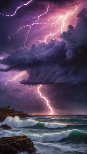 lightning storm,thunderstorm,sea storm,lightning,lightning bolt,lightning strike,storm,nature's wrath,lightening,thunderclouds,san storm,strom,storm clouds,storm ray,fantasy picture,monsoon,thunderstorm mood,atmospheric phenomenon,thunderheads,coastal landscape,Photography,General,Commercial