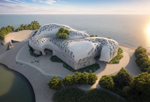 dunes house,futuristic architecture,cube stilt houses,eco hotel,3d rendering,futuristic art museum,eco-construction,soumaya museum,cubic house,largest hotel in dubai,solar cell base,roof domes,cube house,dune ridge,house of the sea,render,modern architecture,jewelry（architecture）,dhabi,building honeycomb