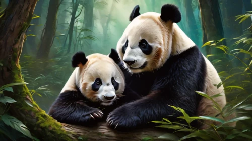 pandas,giant panda,chinese panda,panda bear,pandabear,panda,kawaii panda,forest animals,yinyang,hanging panda,woodland animals,lun,cute animals,anthropomorphized animals,kawaii panda emoji,bamboo,bamboo forest,dongfang meiren,scandia animals,little panda,Conceptual Art,Fantasy,Fantasy 05