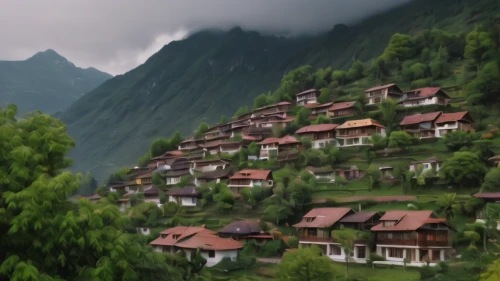 mountain village,mountain huts,alpine village,mountain settlement,house in mountains,sapa,alpine pastures,artvin,ha giang,canton of glarus,house in the mountains,the valley of flowers,iskanderkul,nepal,traditional village,hanging houses,chalets,flåm,mountainous landscape,himalaya,Photography,General,Natural