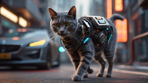 street cat,cat warrior,cat vector,alley cat,lynx,cyberpunk,lynx baby,gray cat,peterbald,cat-ketch,gray kitty,rex cat,egyptian mau,silver tabby,rescue alley,chartreux,puma,cartoon cat,european shorthair,armored animal,Photography,General,Sci-Fi