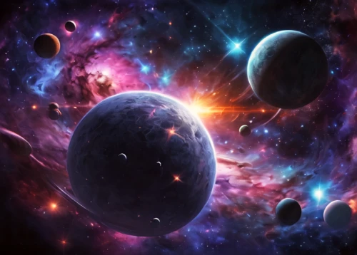 celestial bodies,planets,binary system,planetary system,inner planets,spheres,space art,universe,outer space,the universe,astronomy,galilean moons,different galaxies,galaxies,copernican world system,saturnrings,nebulous,deep space,exoplanet,alien planet