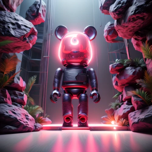 3d render,3d teddy,coral guardian,3d figure,3d man,3d fantasy,cinema 4d,funko,room creator,3d rendered,robotic,atom,b3d,soft robot,color rat,neon human resources,3d background,3d,bear guardian,rubber doll