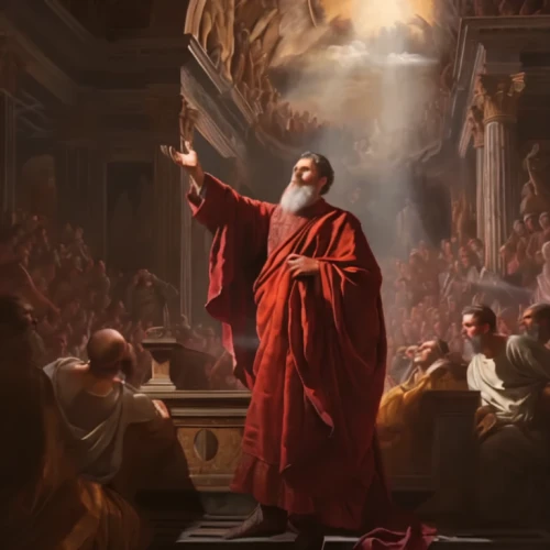 twelve apostle,pentecost,benediction of god the father,the death of socrates,sermon,church painting,old testament,the abbot of olib,orator,dante's inferno,rompope,biblical narrative characters,new testament,apostle,rome 2,julius caesar,saint paul,king lear,preachers,moses