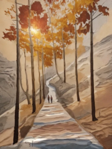 church painting,watercolor background,landscape background,sand road,pathway,autumn background,the road to the sea,backgrounds,the path,photo painting,slide canvas,forest road,painting technique,painting,khokhloma painting,hiking path,autumn landscape,painting work,mountain road,woman walking