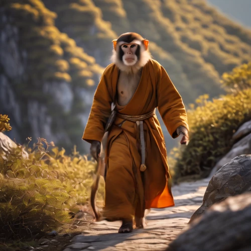 monk,indian monk,shaolin kung fu,buddhist monk,capuchin,sadhu,monkey soldier,barbary monkey,war monkey,monkey island,the monkey,monkey gang,goki,sadhus,japan macaque,monks,primate,kung fu,digital compositing,yogi,Photography,General,Natural