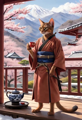 cat drinking tea,tea ceremony,tea zen,japanese tea,kyoto,tsukemono,kitsune,japanese culture,samurai,japanese background,mukimono,kaiseki,japanese art,shinto,sensei,japanese sakura background,nikko,lucky cat,kitfo,horumonyaki