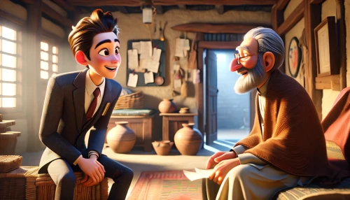 animated cartoon,old couple,clay animation,grandparents,geppetto,cute cartoon image,christmas movie,movie,animation,cinema 4d,despicable me,russo-european laika,ventriloquist,trailer,christmas trailer,barber shop,tangled,watching,cute cartoon character,toy's story