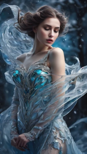the snow queen,faery,blue enchantress,faerie,ice queen,fairy queen,fantasy picture,white rose snow queen,celtic woman,fantasy art,fantasy woman,mystical portrait of a girl,fairy tale character,the enchantress,ice princess,suit of the snow maiden,water nymph,fairy tales,heroic fantasy,enchanting,Photography,Artistic Photography,Artistic Photography 03