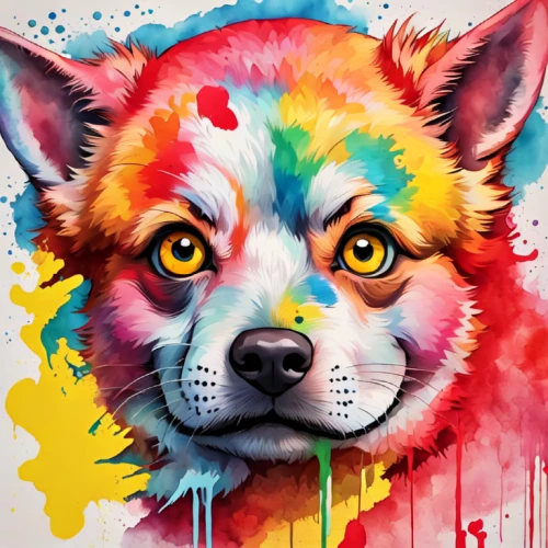 color dogs,watercolor dog,colorful background,full of color,furta,holi,colourful pencils,colorful doodle,painting technique,corgi,colorfull,fox,dog illustration,multicolor faces,mozilla,colors,splash of color,colorful,chow-chow,rainbow background