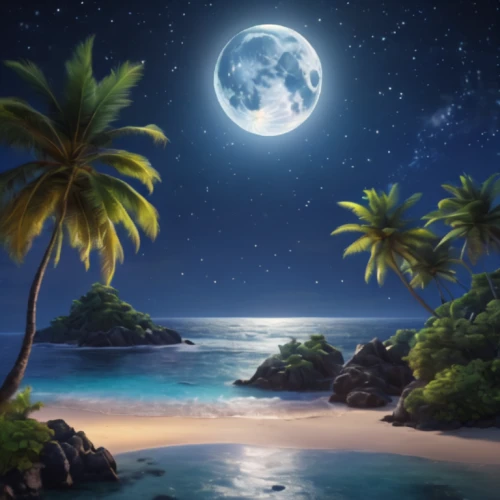 moon and star background,ocean background,moonlit night,landscape background,coconut trees,tropical sea,cartoon video game background,ocean paradise,dream beach,south pacific,tropical island,moonlight,tropical floral background,delight island,tropical house,full hd wallpaper,moonlit,tropical beach,seychelles,summer background