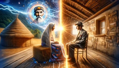 biblical narrative characters,contemporary witnesses,birth of christ,sci fiction illustration,divine healing energy,twelve apostle,salt and light,digital compositing,game illustration,benediction of god the father,photoshop manipulation,birth of jesus,the wizard,wizards,fantasy picture,world digital painting,the abbot of olib,amethist,photomanipulation,god of thunder