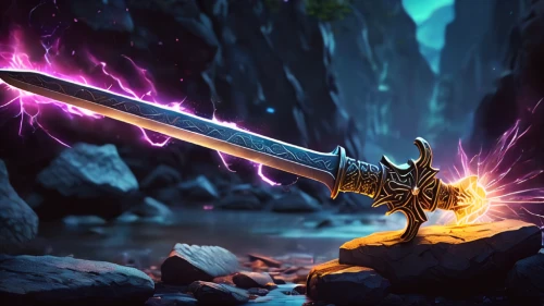 king sword,monsoon banner,dane axe,4k wallpaper,excalibur,torchlight,scepter,dragon slayer,sword,fantasy warrior,show off aurora,stone background,paladin,scroll wallpaper,ranged weapon,swordsman,wall,rune,spear,swords,Conceptual Art,Fantasy,Fantasy 02