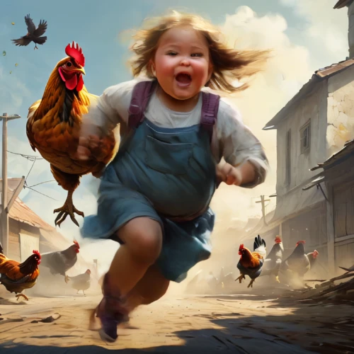 chicken 65,chicken farm,cockerel,free range chicken,the chicken,little girl running,chicken,pubg mascot,chicken yard,red hen,flying girl,little girl in wind,chicken bird,chicken run,children's background,rooster,flock of chickens,polish chicken,hen,run,Conceptual Art,Fantasy,Fantasy 12