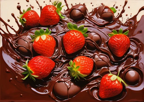 chocolatier,ganache,chocolate sauce,chocolate candy,strawberry,strawberries,bowl of chocolate,chocolate truffle,chocolates,cooking chocolate,confectioner,chocolate pudding,chocolate syrup,salad of strawberries,chopped chocolate,red strawberry,chocolate balls,chocolate,pieces chocolate,confection,Illustration,Realistic Fantasy,Realistic Fantasy 06