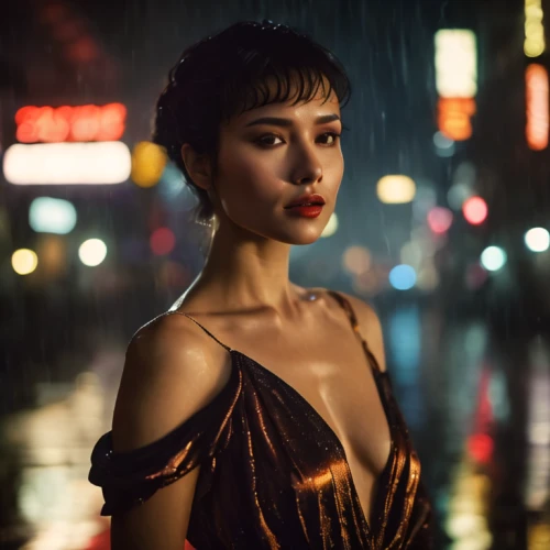 in the rain,asian umbrella,umbrella,bangkok,asian woman,walking in the rain,rain bar,pixie cut,geisha,audrey,cocktail dress,cinderella,umbrellas,wet,han thom,rainy,japanese woman,asian vision,girl in a long dress,femme fatale