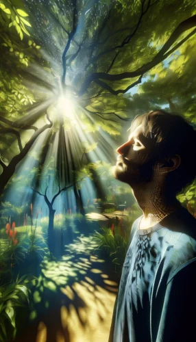world digital painting,photo manipulation,photomanipulation,fantasy picture,nature and man,digital compositing,photoshop manipulation,image manipulation,digital artwork,holy forest,spiritual environment,garden of eden,digital art,digital painting,photosynthesis,forest of dreams,enlightenment,fantasy art,sunlight through leafs,light rays