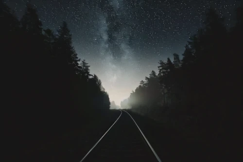 railroad,railway track,road to nowhere,railroad line,railroad track,train track,rail road,the night sky,the road,the way,railway,railway line,long road,night sky,railtrack,train route,nightsky,rail way,train of thought,train way