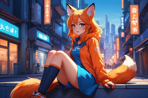 fox,cute fox,kitsune,foxes,redfox,adorable fox,a fox,garden-fox tail,firefox,anime japanese clothing,red fox,白斩鸡,child fox,little fox,tails,inari,cityscape,mozilla,shinjuku,orange