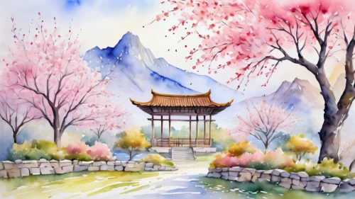 watercolor background,chinese art,landscape background,huashan,oriental painting,watercolor tea shop,watercolor painting,watercolor,watercolor tea,watercolor paint,mountain scene,watercolors,watercolor women accessory,chinese background,spring festival,huangshan maofeng,watercolor frame,guilin,chinese temple,watercolour,Illustration,Paper based,Paper Based 24