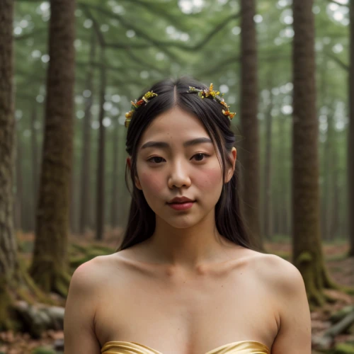 ballerina in the woods,dryad,asian costume,asian woman,mulan,asian girl,japanese woman,faerie,wood elf,oriental girl,asian vision,asian,vintage asian,in the forest,oriental princess,natura,青龙菜,inner mongolian beauty,bodypaint,flower fairy