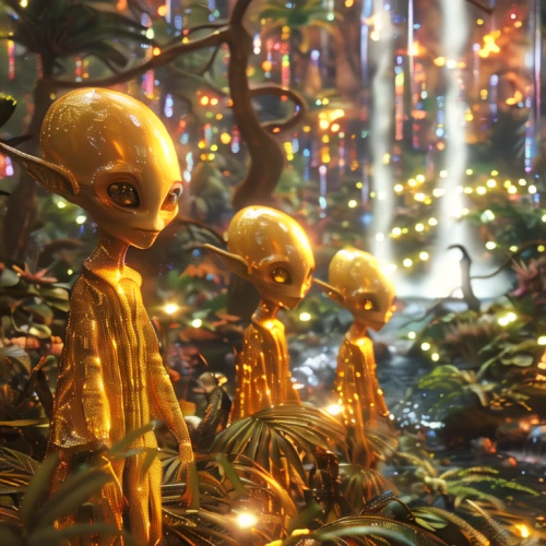 alien world,alien invasion,alien planet,extraterrestrial life,aliens,elves,extraterrestrial,et,hanging elves,the holiday of lights,alien,lost in space,christmas wallpaper,christmas scene,christmas trailer,3d render,christmas background,fireflies,christmasbackground,abduction