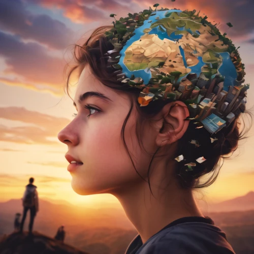 mother earth,world digital painting,world wonder,embrace the world,the earth,earth in focus,girl in a wreath,fridays for future,earth,loveourplanet,love earth,planet earth,other world,gaia,the world,connectedness,world travel,mystical portrait of a girl,dream world,girl with tree,Conceptual Art,Daily,Daily 01