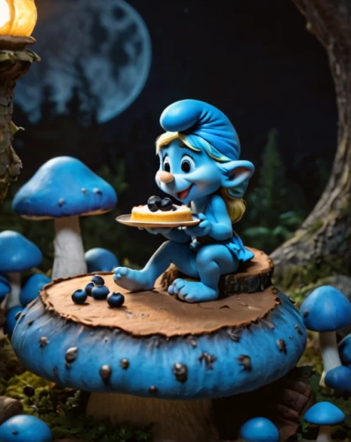 smurf figure,blue mushroom,smurf,gnome and roulette table,scandia gnome,gnomes at table,scandia gnomes,mushroom landscape,lingzhi mushroom,toadstools,blue enchantress,amanita,forest mushroom,tree mushroom,skylanders,candy cauldron,pinocchio,fairy village,frutti di bosco,blue wooden bee