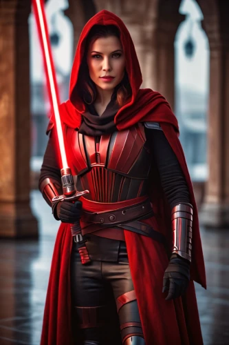 darth talon,female warrior,jedi,red,red coat,republic,darth maul,red banner,swordswoman,maul,senate,red riding hood,digital compositing,red cape,scarlet witch,cg artwork,red saber,imperial coat,assassin,red super hero,Photography,General,Cinematic