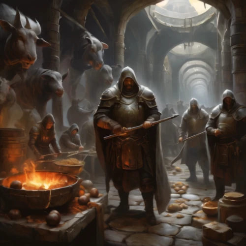 dwarf cookin,candlemaker,dwarves,blacksmith,massively multiplayer online role-playing game,druids,castle iron market,tinsmith,games of light,heroic fantasy,medieval market,cauldron,monks,merchant,dungeons,vendors,guards of the canyon,the pied piper of hamelin,prejmer,smelting