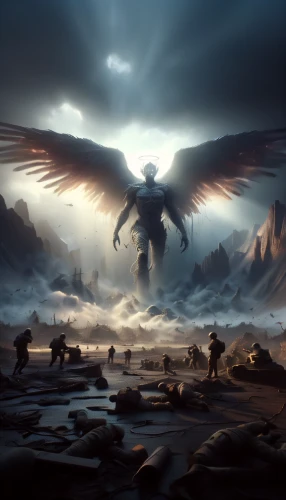 angels of the apocalypse,angel of death,the archangel,angelology,archangel,dark angel,guardian angel,fallen angel,uriel,fantasy picture,heroic fantasy,black angel,angels,angel wing,game illustration,fantasy art,angel wings,death angel,the angel with the cross,heaven and hell